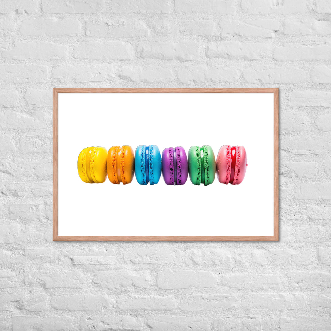 Rainbow Macarons Framed poster 🤤 from Yumify.AI