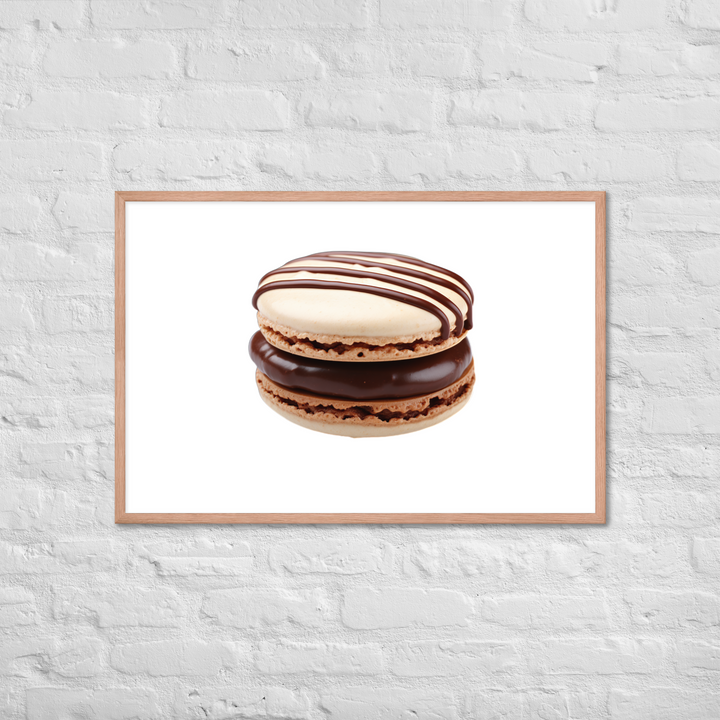 Chocolate Dipped Macaron Framed poster 🤤 from Yumify.AI