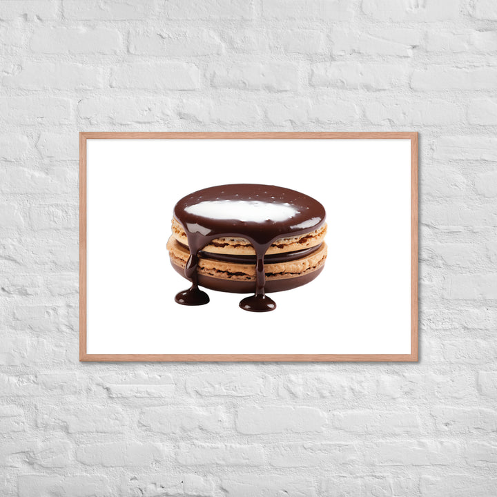 Chocolate Dipped Macaron Framed poster 🤤 from Yumify.AI