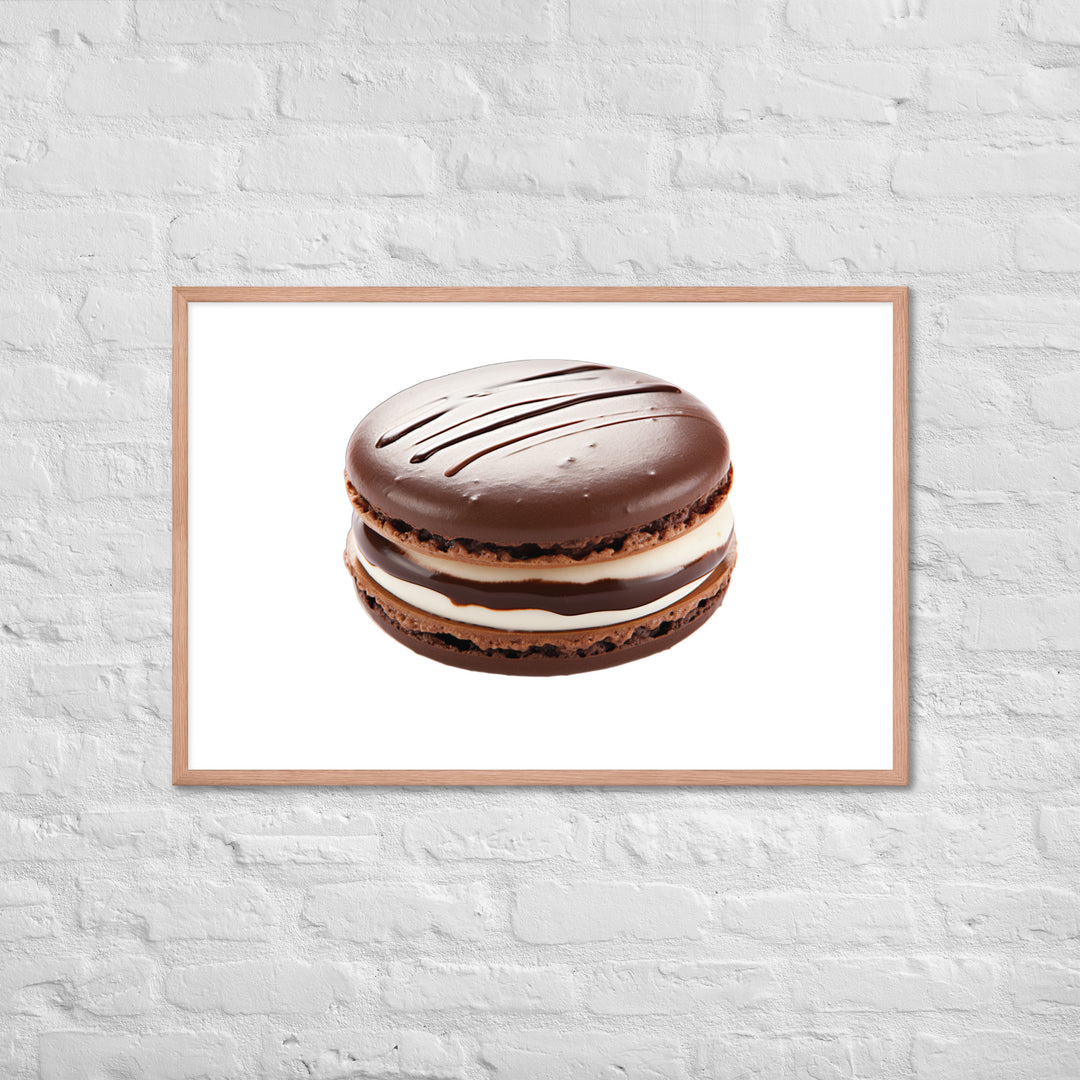 Chocolate Dipped Macaron Framed poster 🤤 from Yumify.AI