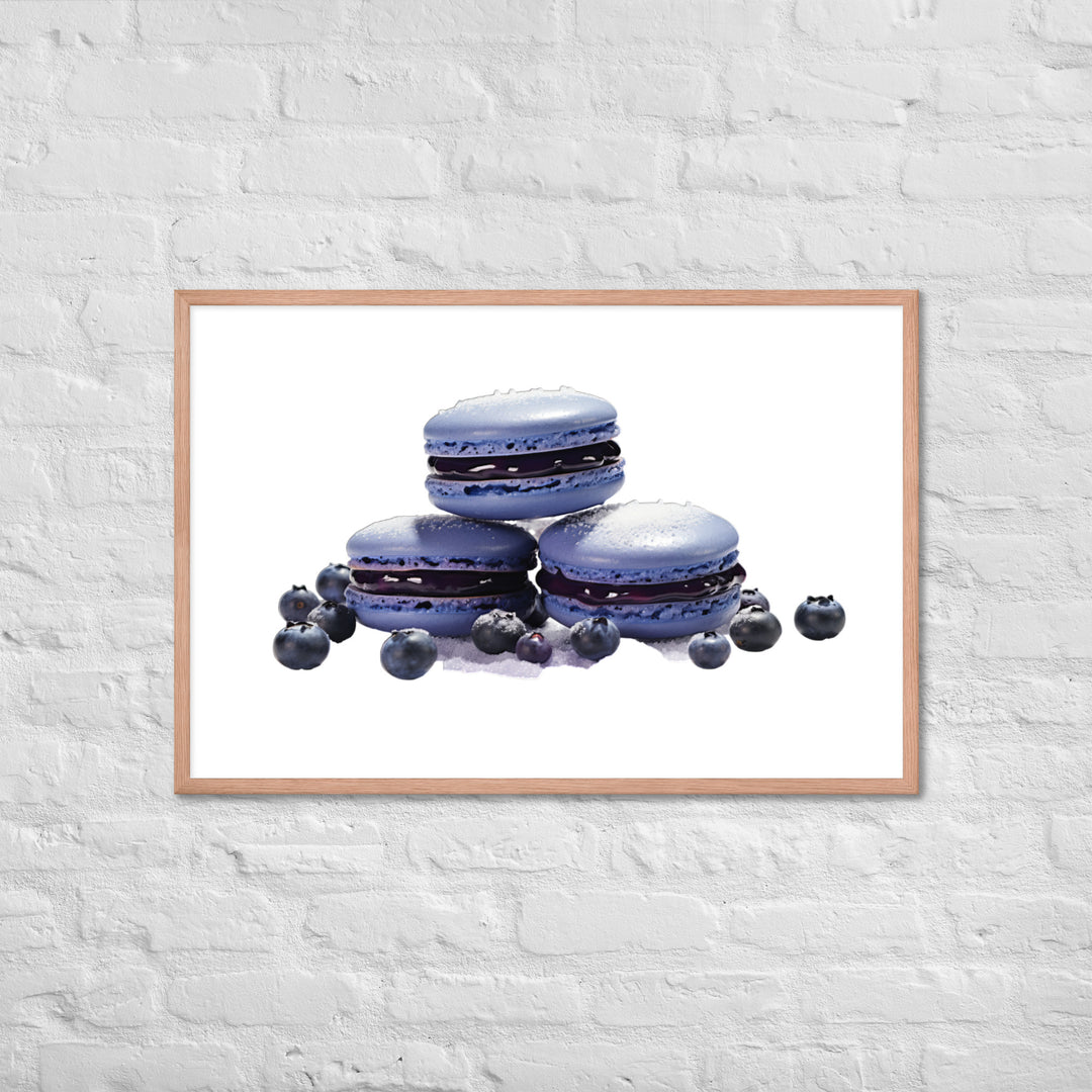 Blueberry Macaron Framed poster 🤤 from Yumify.AI