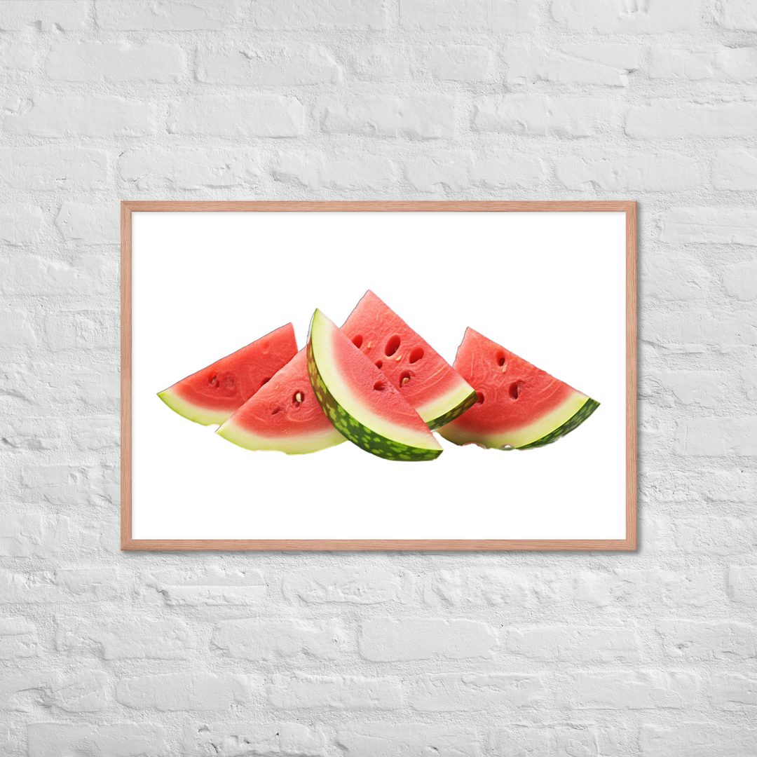 Juicy Watermelon Slices Framed poster 🤤 from Yumify.AI