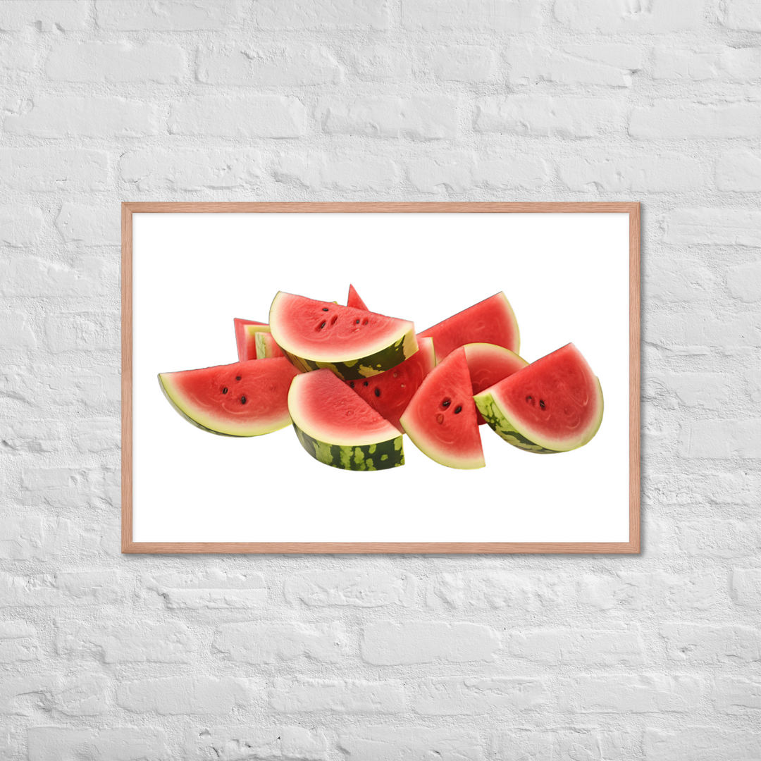 Juicy Watermelon Slices Framed poster 🤤 from Yumify.AI