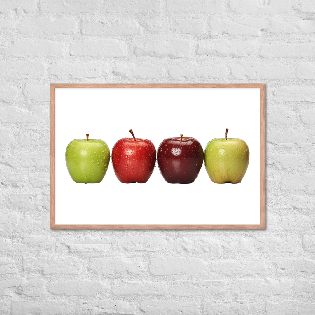 Crunchy Apple Quartet Framed poster 🤤 from Yumify.AI