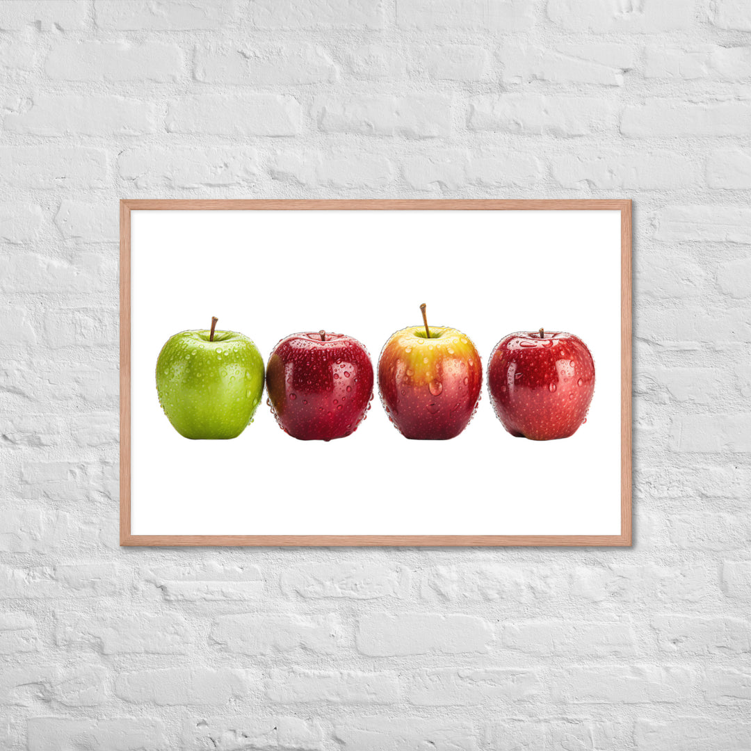 Crunchy Apple Quartet Framed poster 🤤 from Yumify.AI