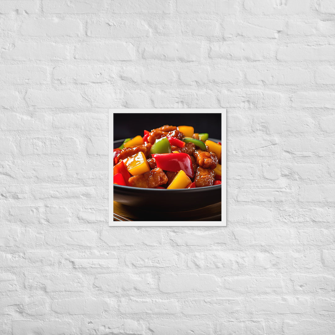 Sweet and Sour Pork Framed poster 🤤 from Yumify.AI