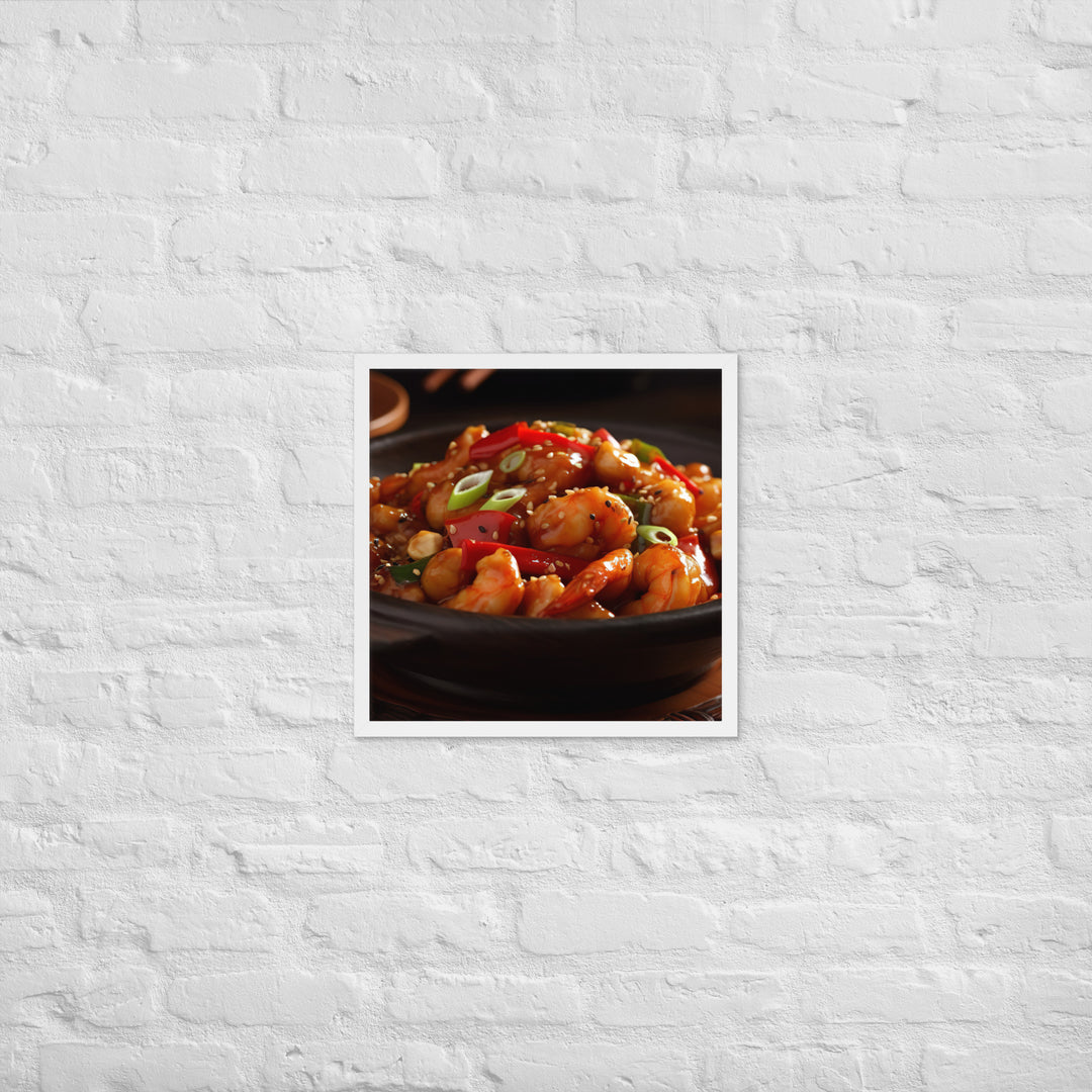 Kung Pao Shrimp Framed poster 🤤 from Yumify.AI