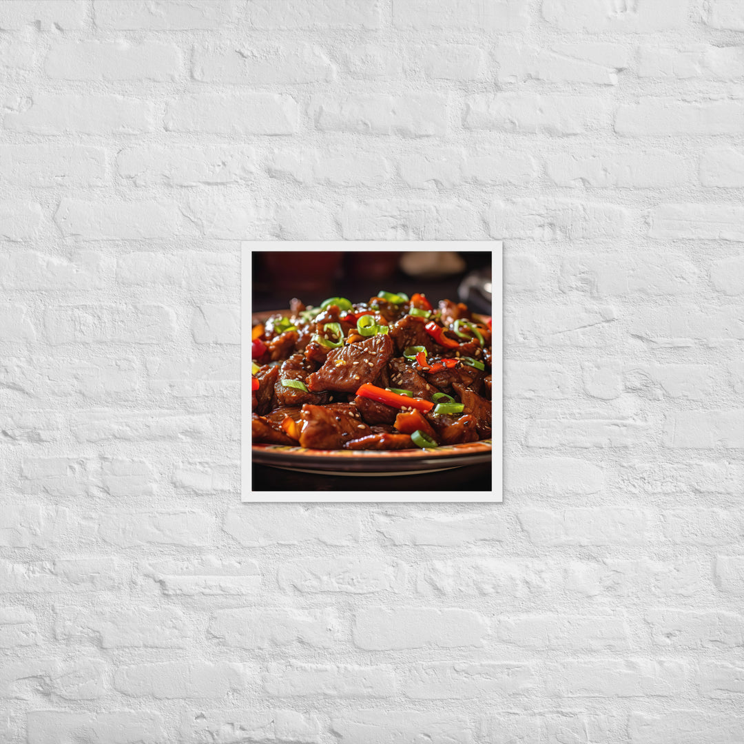 Mongolian Beef Framed poster 🤤 from Yumify.AI