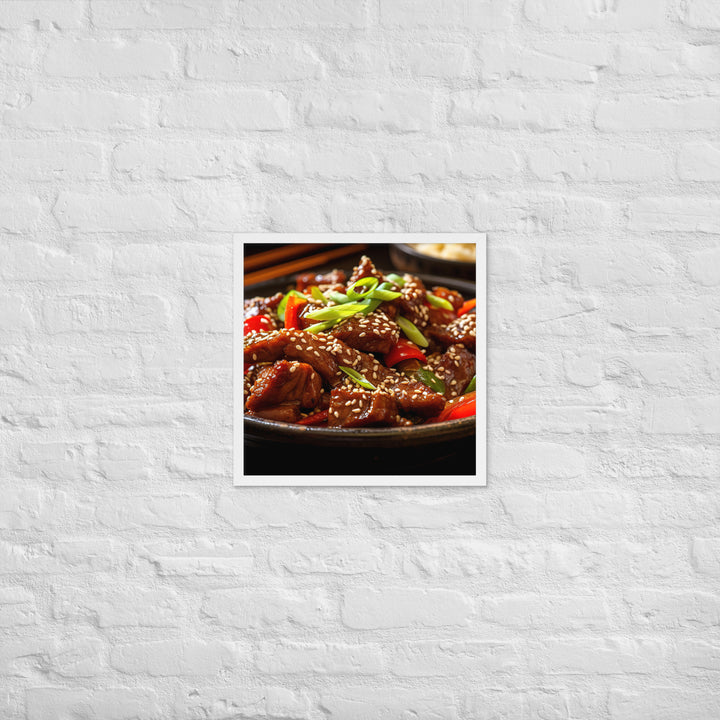 Mongolian Beef Framed poster 🤤 from Yumify.AI