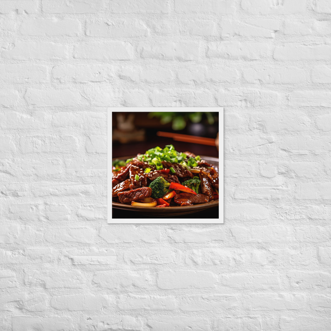 Mongolian Beef Framed poster 🤤 from Yumify.AI