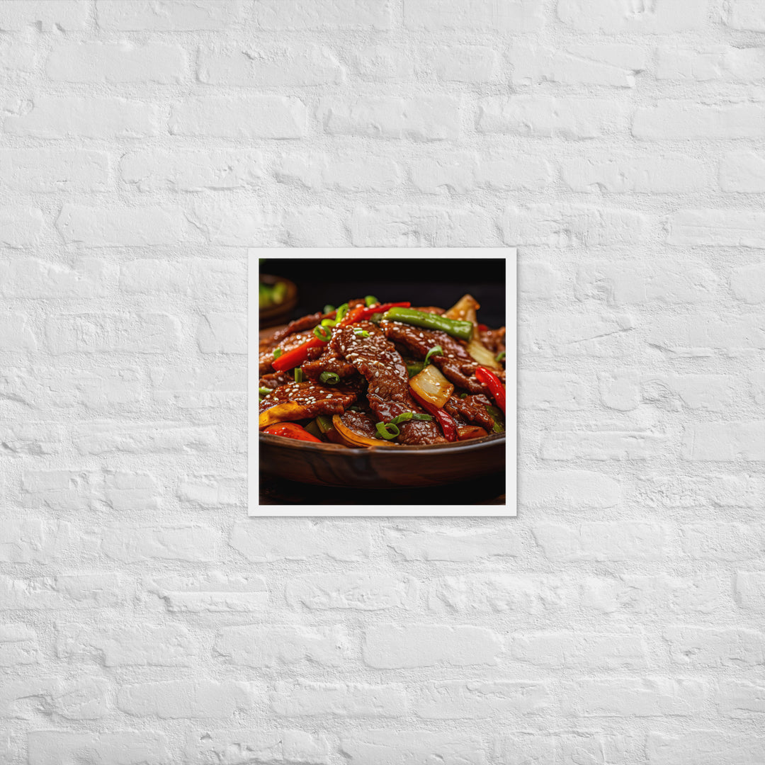 Mongolian Beef Framed poster 🤤 from Yumify.AI