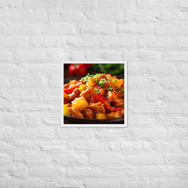 Sweet and sour chicken Framed poster 🤤 from Yumify.AI