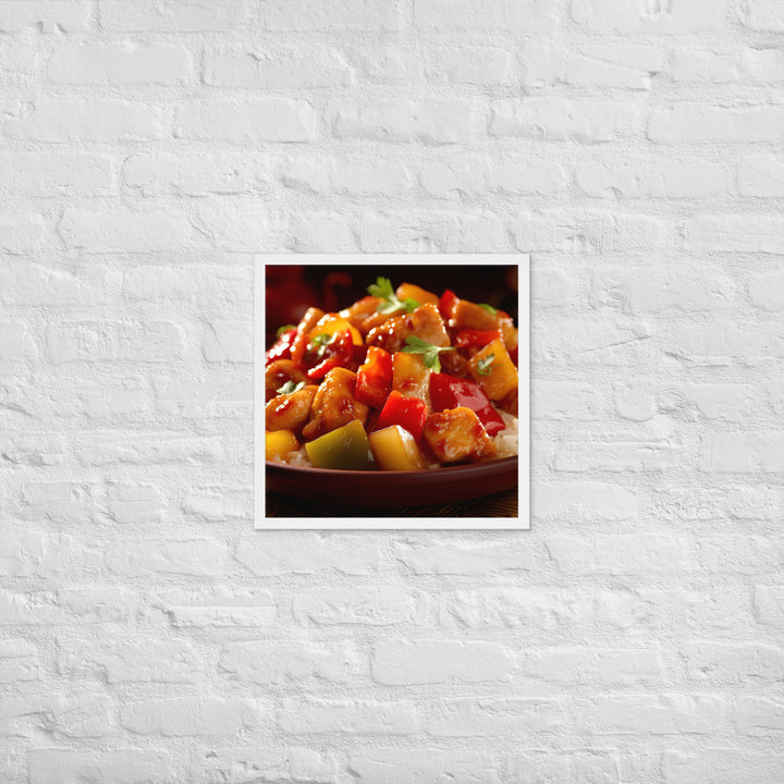 Sweet and sour chicken Framed poster 🤤 from Yumify.AI