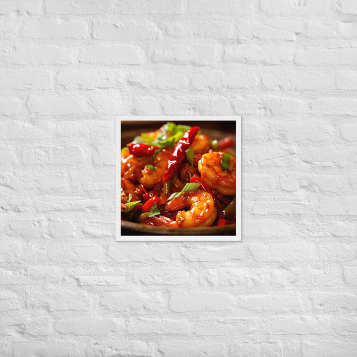 Szechuan Shrimp Framed poster 🤤 from Yumify.AI