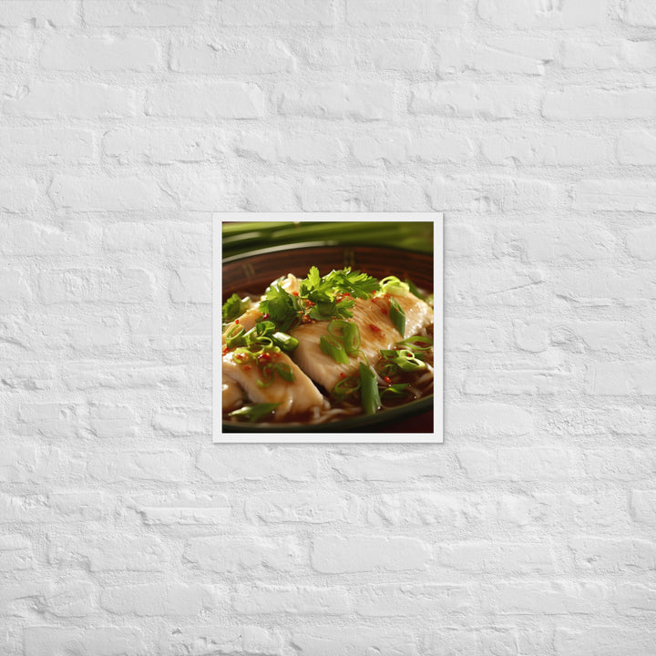 Steamed Fish with Ginger and Scallions Framed poster 🤤 from Yumify.AI