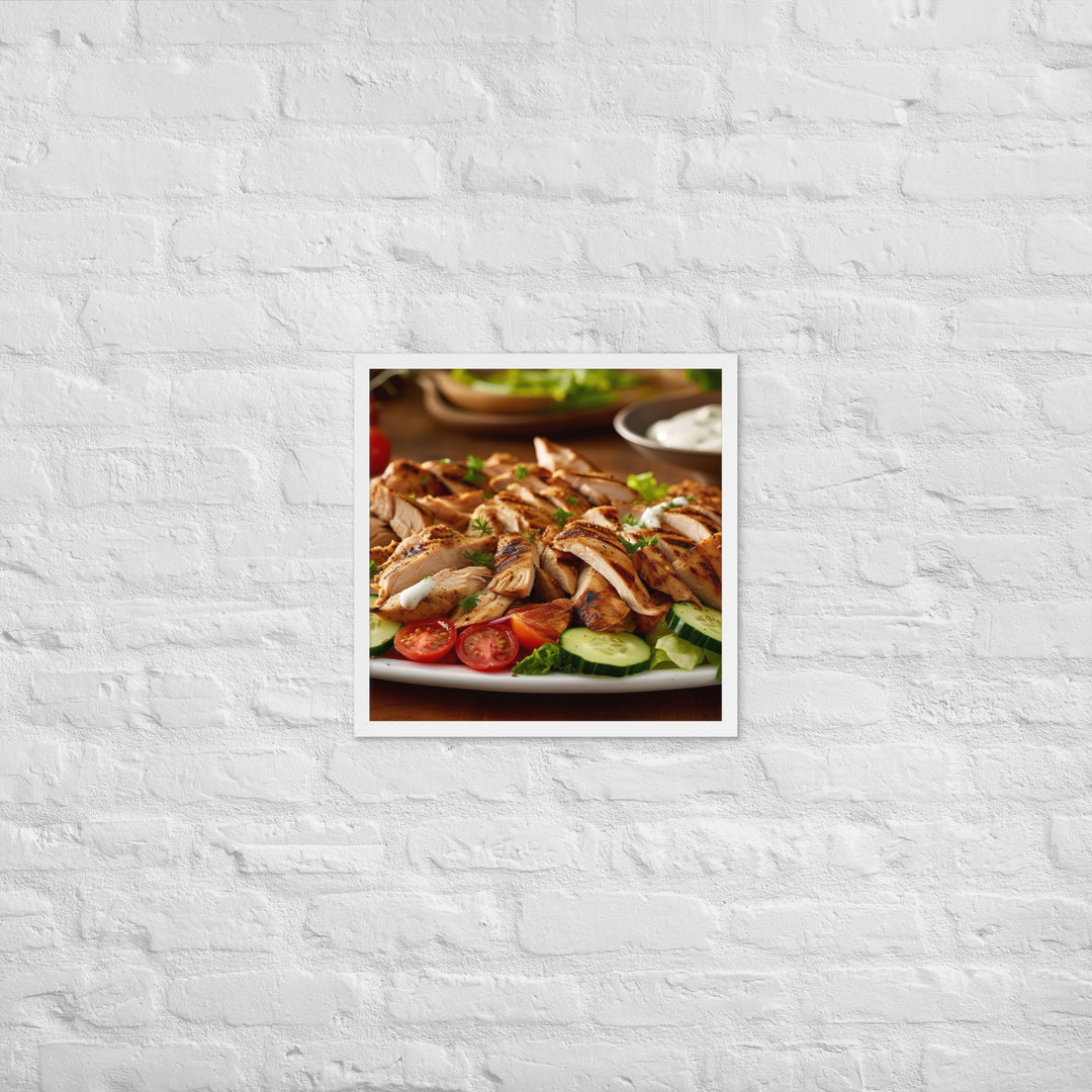 Lebanese Chicken Shawarma Salad Framed poster 🤤 from Yumify.AI