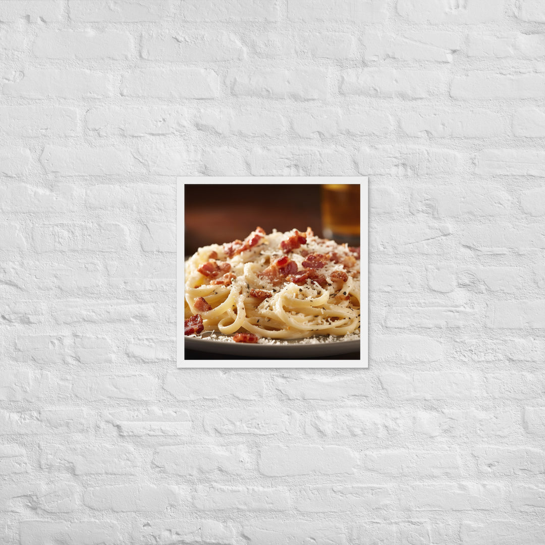 Carbonara Framed poster 🤤 from Yumify.AI