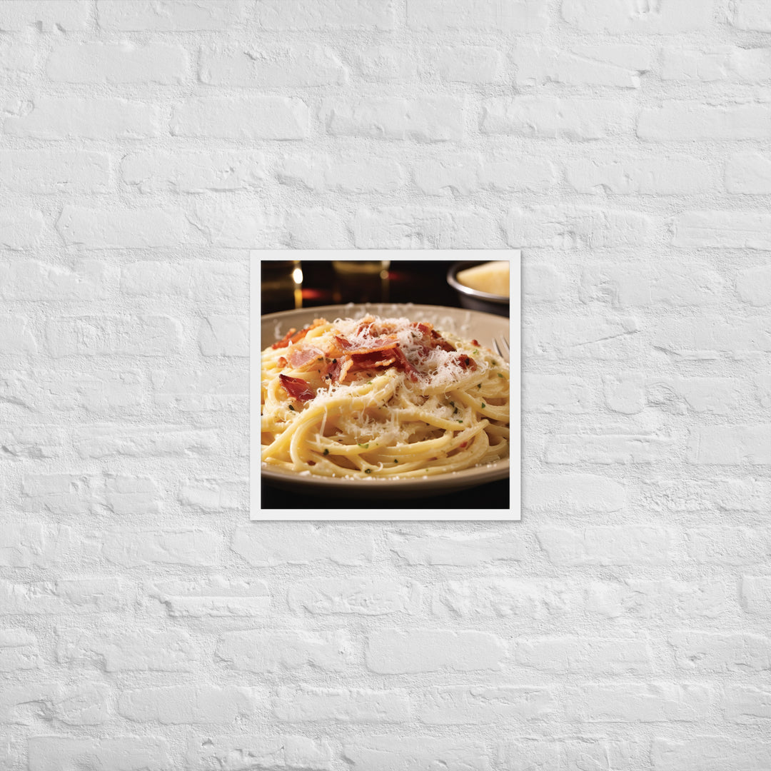 Carbonara Framed poster 🤤 from Yumify.AI