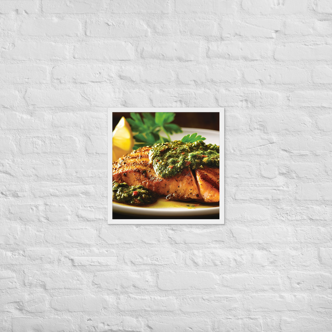 Chermoula Marinated Grilled Fish Framed poster 🤤 from Yumify.AI