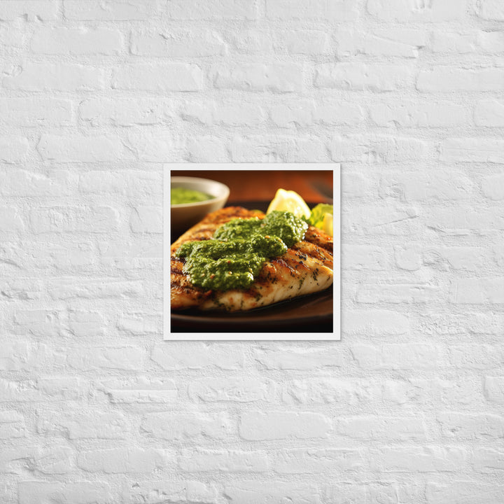 Chermoula Marinated Grilled Fish Framed poster 🤤 from Yumify.AI