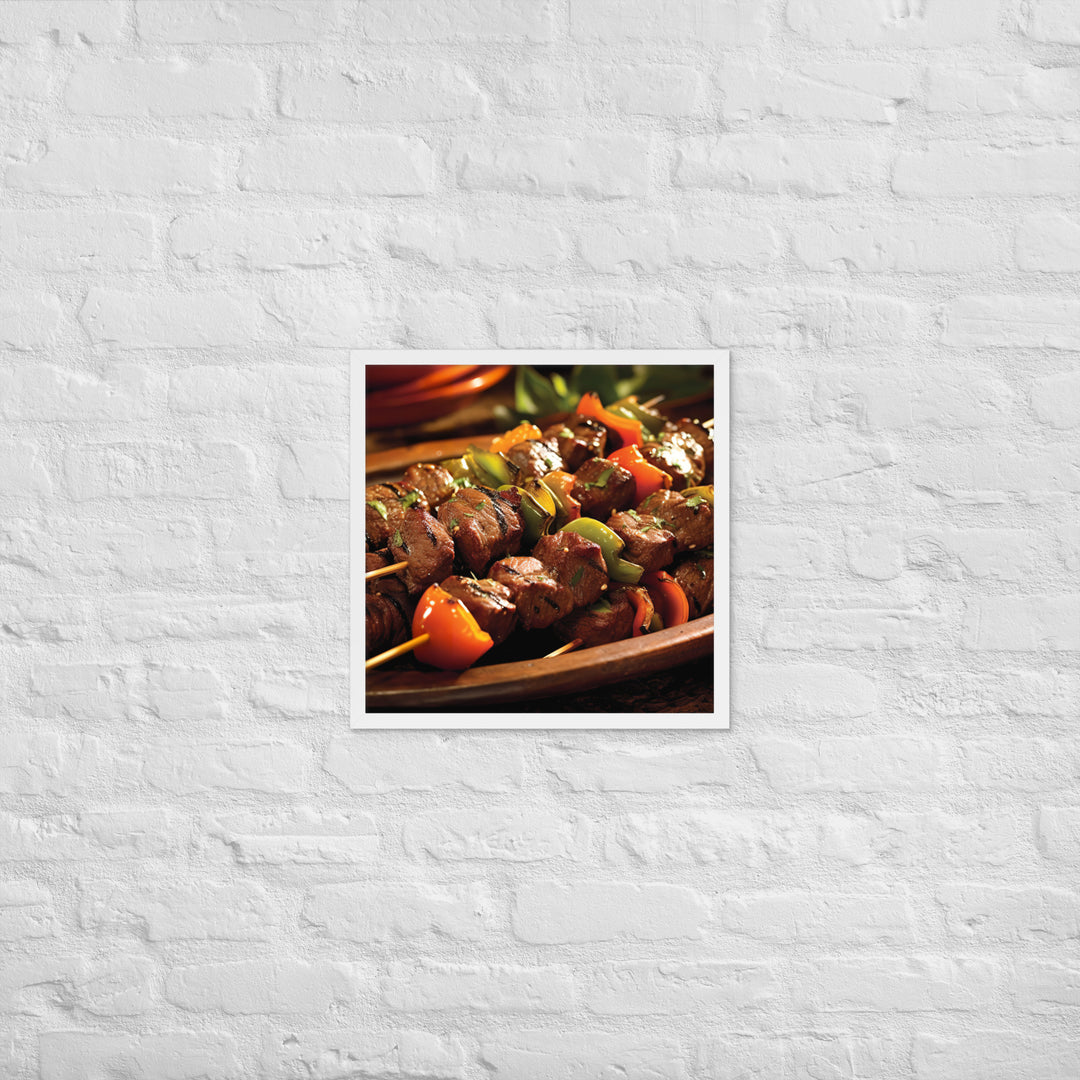 Beef Kebabs Framed poster 🤤 from Yumify.AI