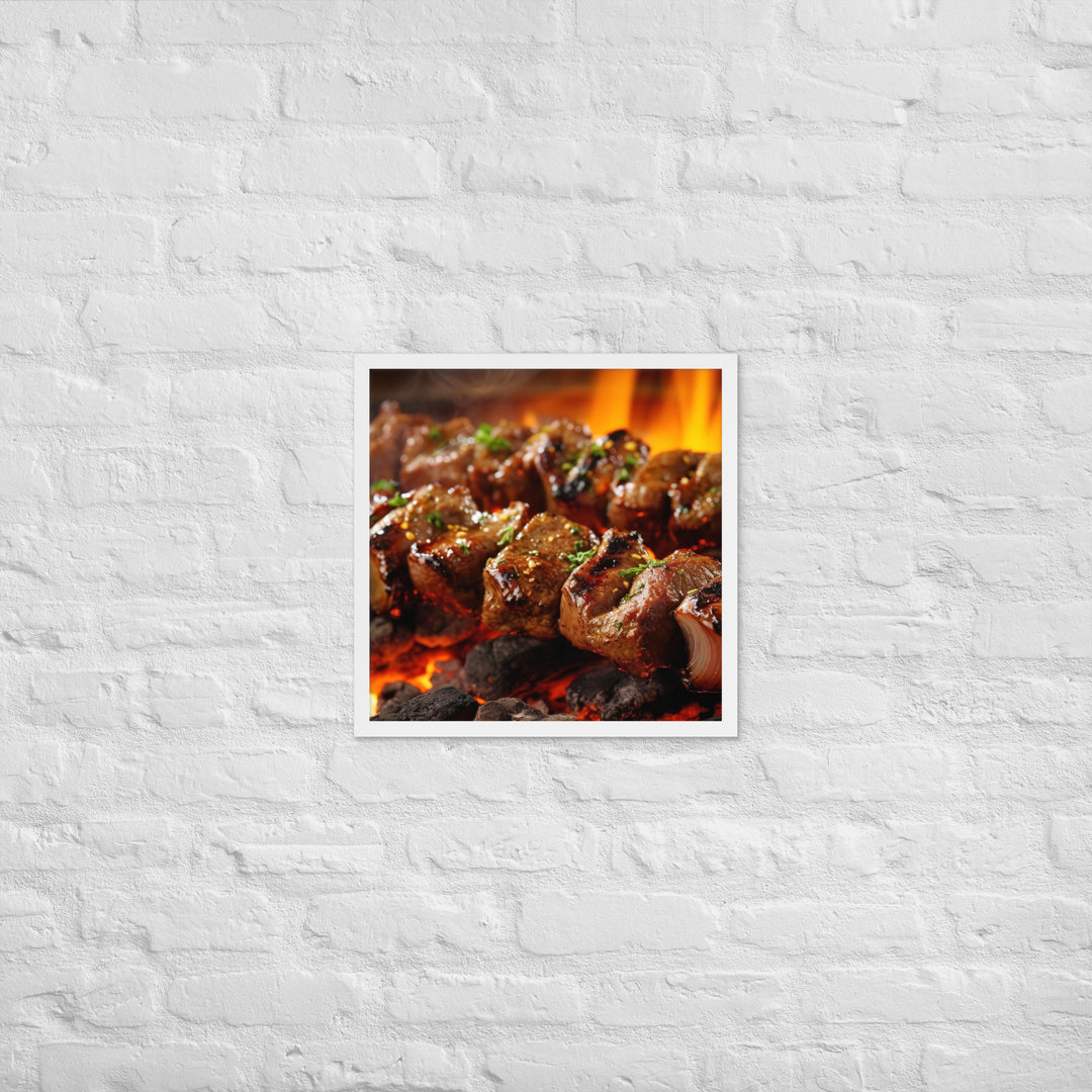 Beef Kebabs Framed poster 🤤 from Yumify.AI