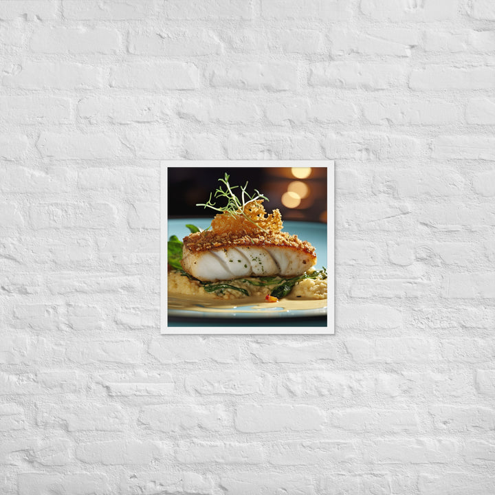 Macadamia Nut Crusted Barramundi Framed poster 🤤 from Yumify.AI