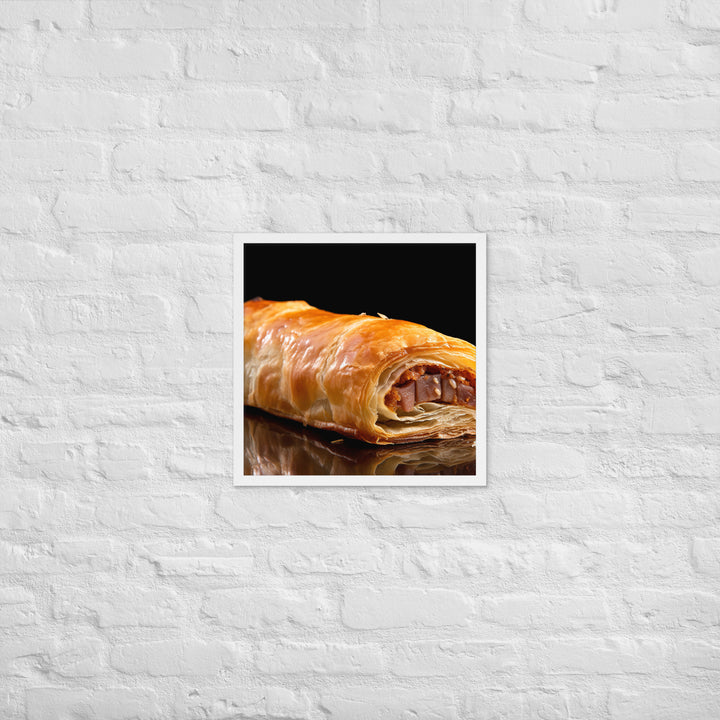 Sausage Roll Framed poster 🤤 from Yumify.AI