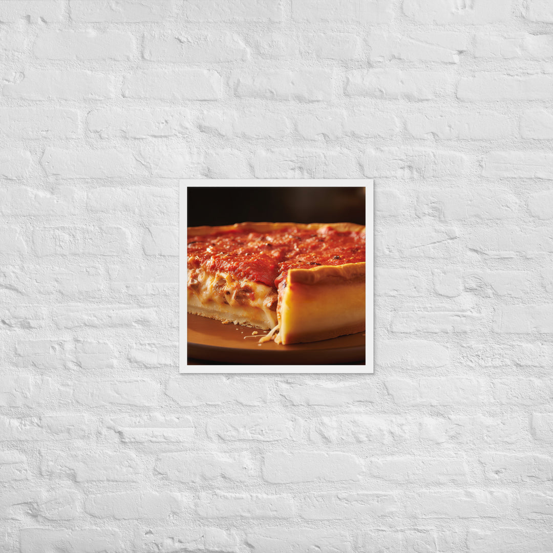 Chicago Deep Dish Pizza Framed poster 🤤 from Yumify.AI