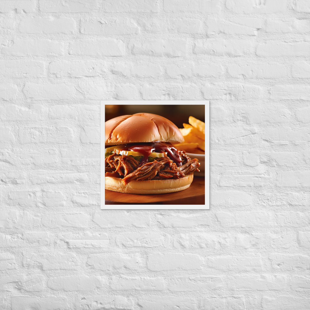 BBQ Pulled Pork Sandwich Framed poster 🤤 from Yumify.AI