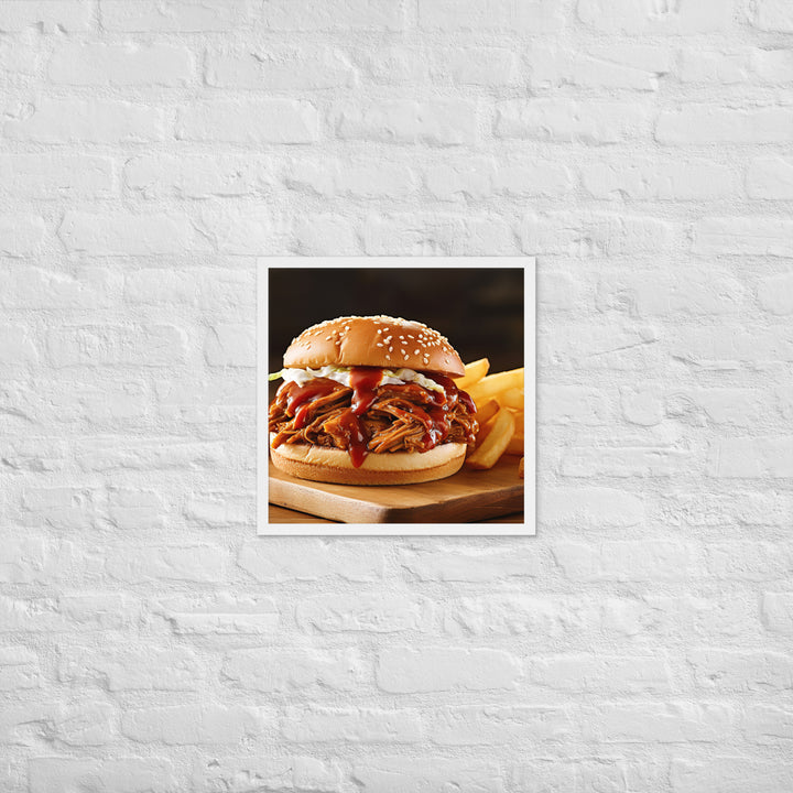 BBQ Pulled Pork Sandwich Framed poster 🤤 from Yumify.AI