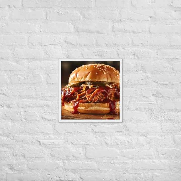 BBQ Pulled Pork Sandwich Framed poster 🤤 from Yumify.AI