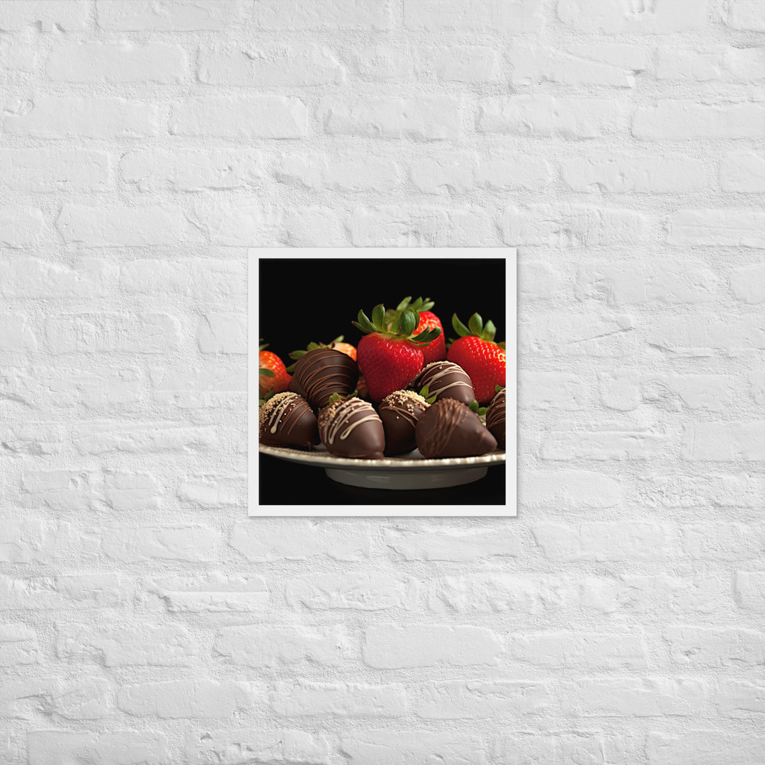 Chocolate covered Strawberries Framed poster 🤤 from Yumify.AI