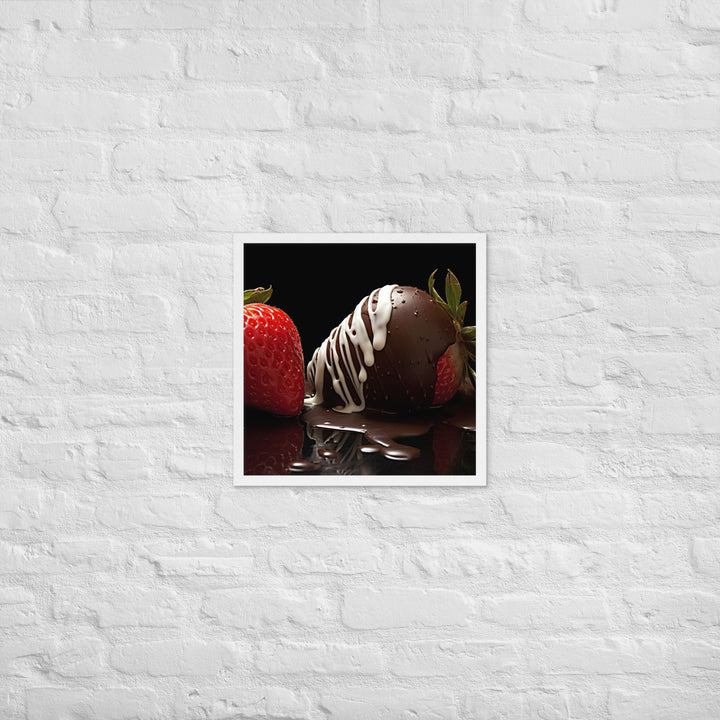 Chocolate covered Strawberries Framed poster 🤤 from Yumify.AI