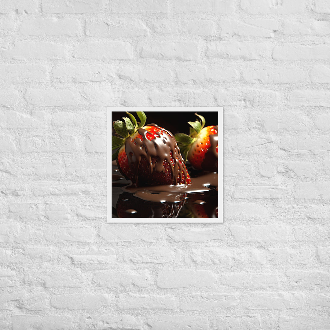 Chocolate covered Strawberries Framed poster 🤤 from Yumify.AI