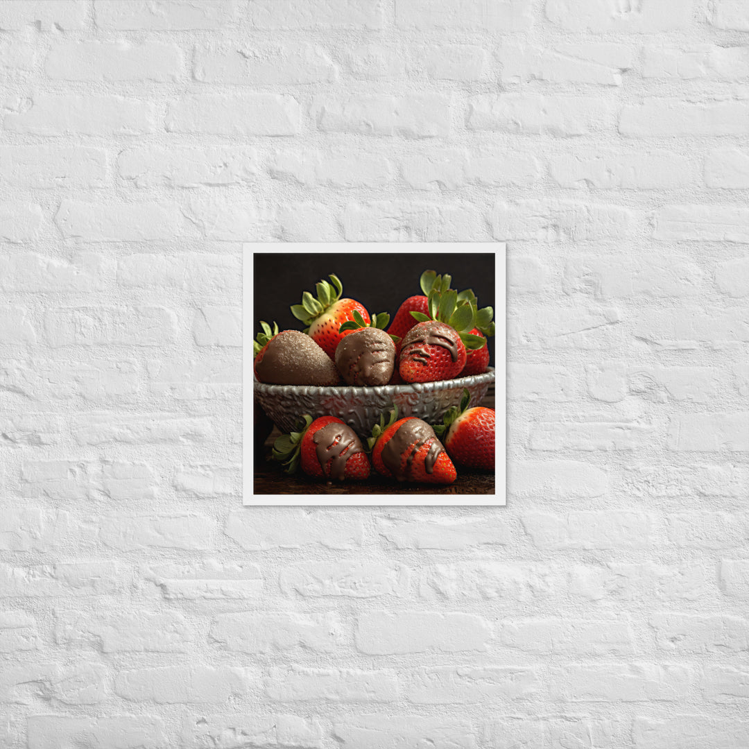 Chocolate covered Strawberries Framed poster 🤤 from Yumify.AI