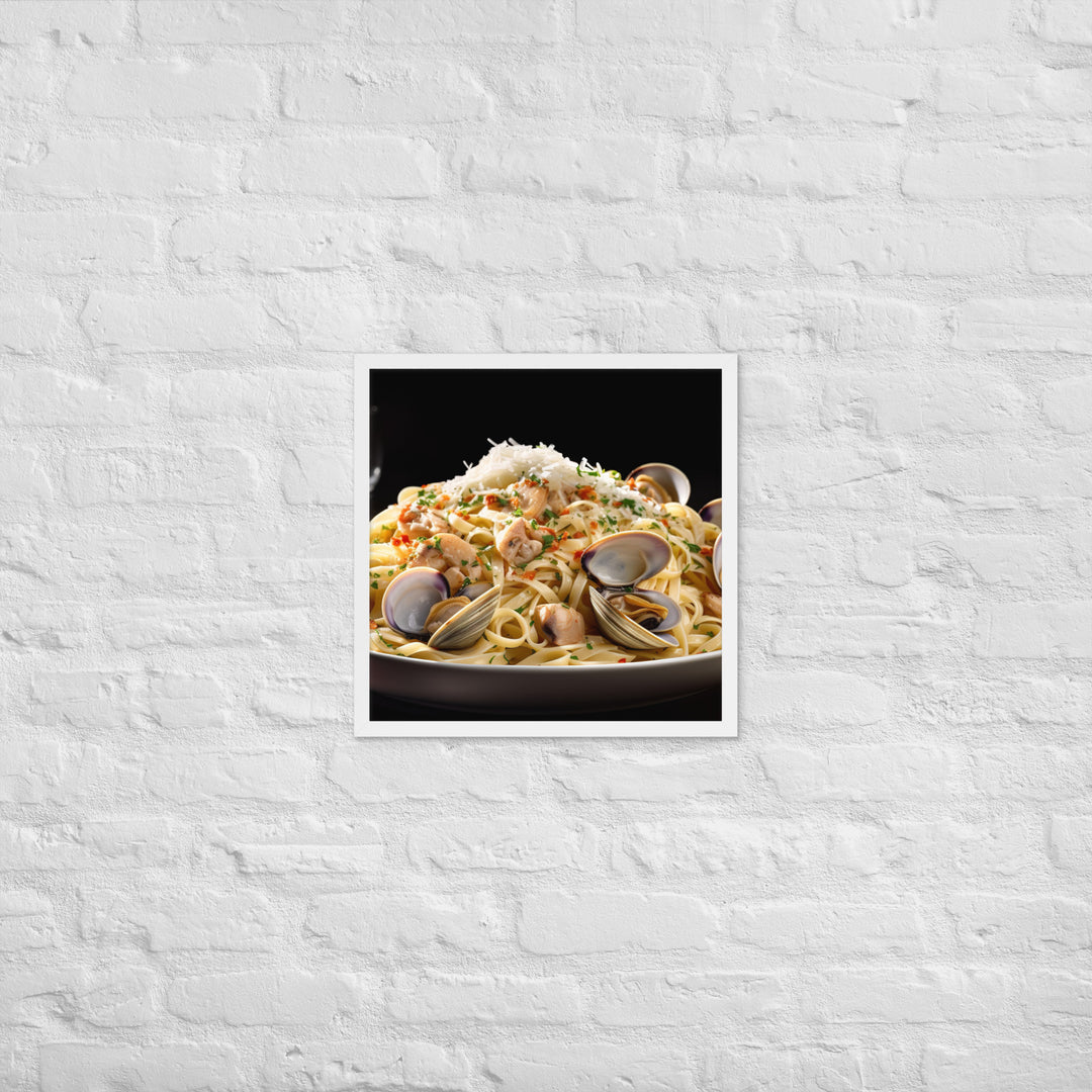 Linguine with Clam Sauce Framed poster 🤤 from Yumify.AI