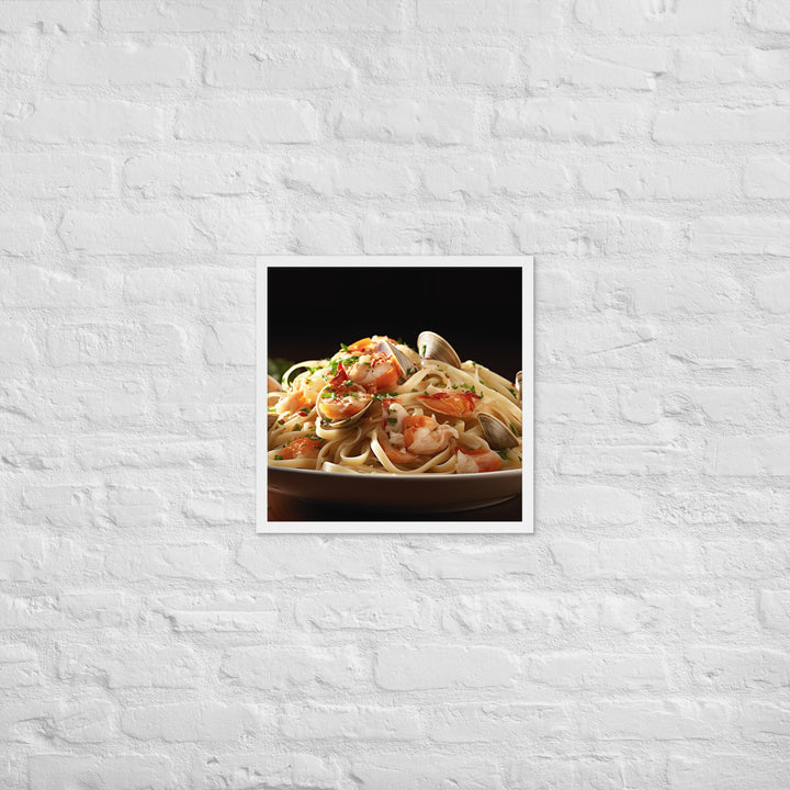 Linguine with Clam Sauce Framed poster 🤤 from Yumify.AI