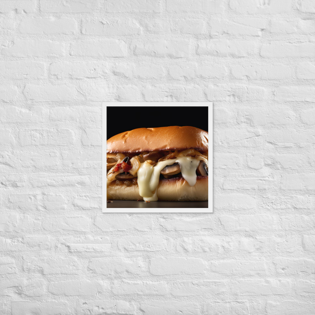 Mushroom Swiss Burger Framed poster 🤤 from Yumify.AI