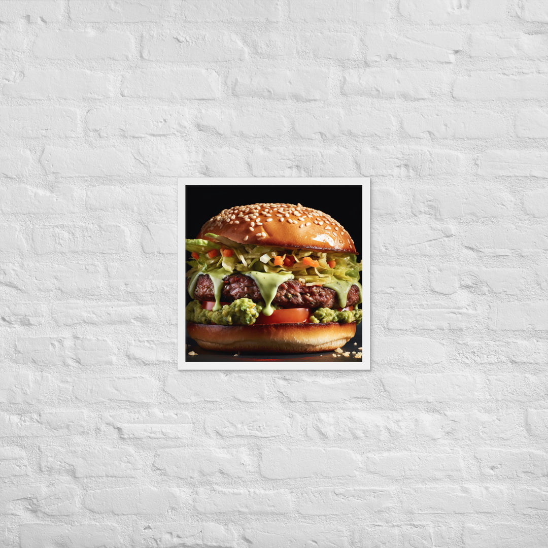 Guacamole Burger Framed poster 🤤 from Yumify.AI