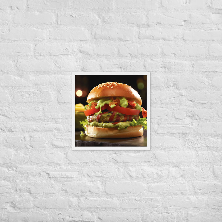 Guacamole Burger Framed poster 🤤 from Yumify.AI