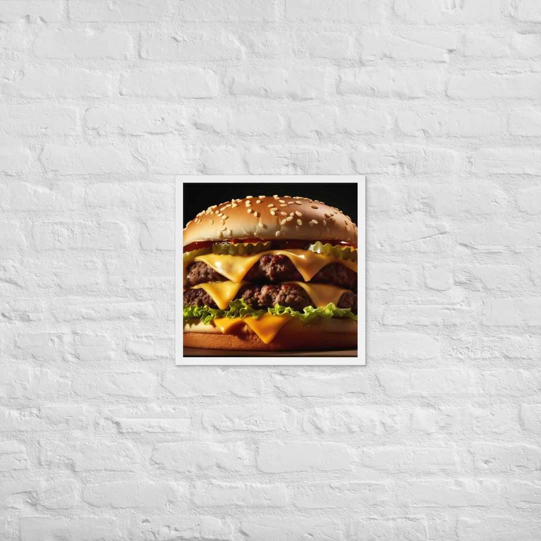 Cheese burger Framed poster 🤤 from Yumify.AI