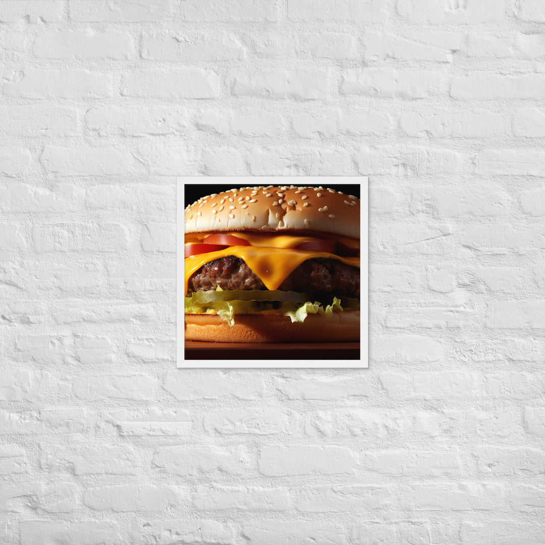 Cheese burger Framed poster 🤤 from Yumify.AI