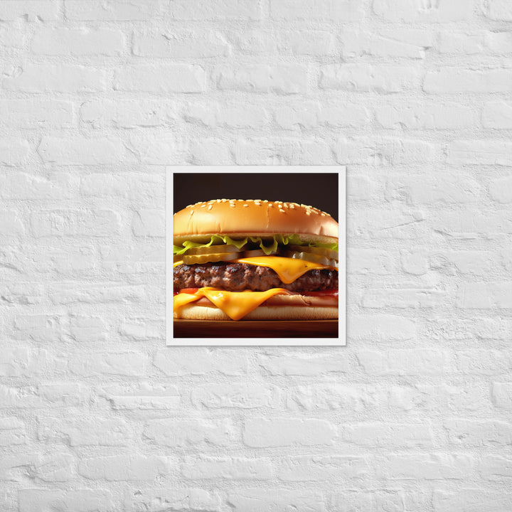 Cheese burger Framed poster 🤤 from Yumify.AI