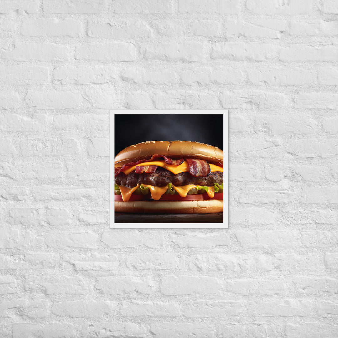 Bacon Cheese burger Framed poster 🤤 from Yumify.AI