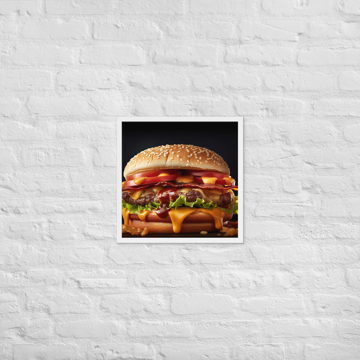 Bacon Cheese burger Framed poster 🤤 from Yumify.AI