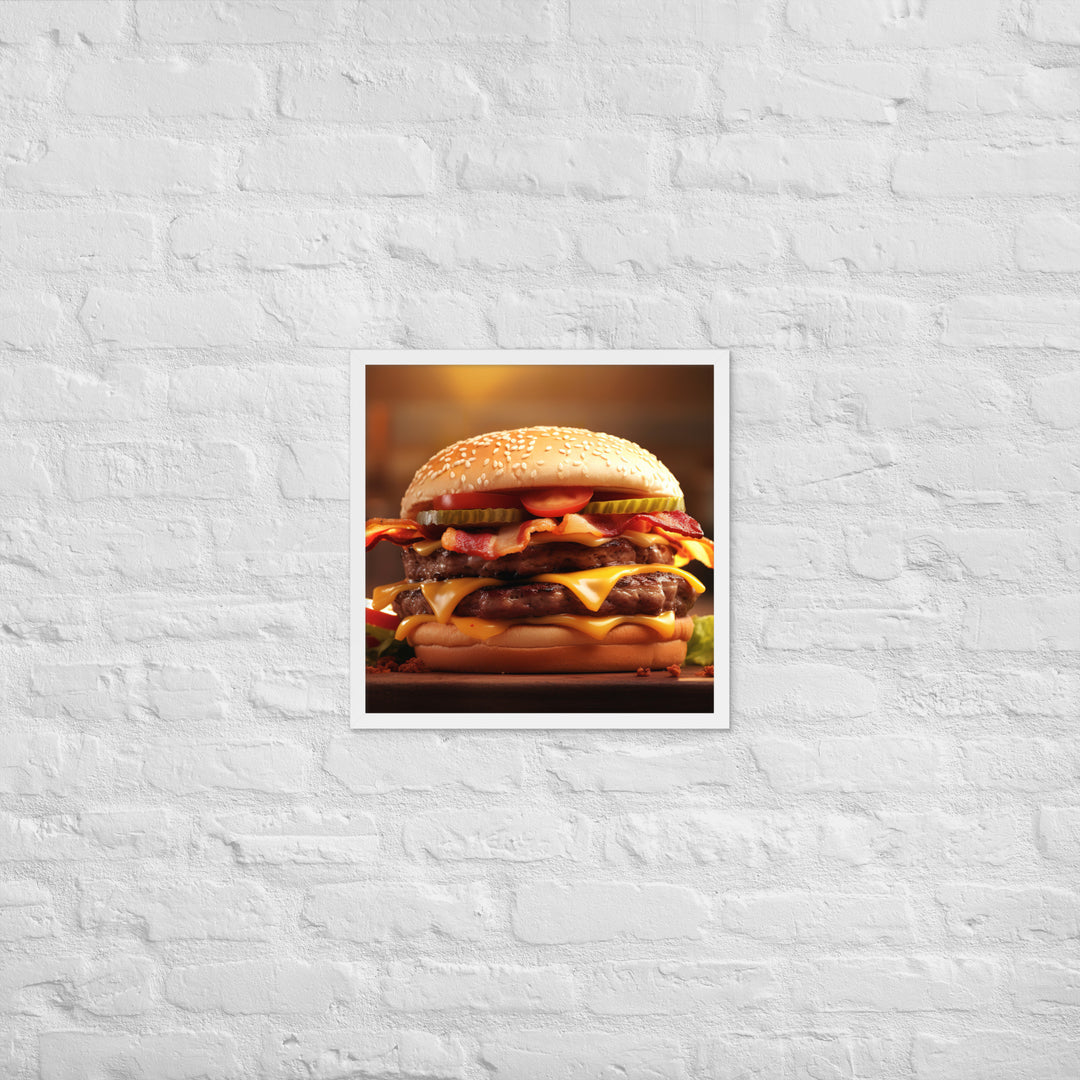 Bacon Cheese burger Framed poster 🤤 from Yumify.AI