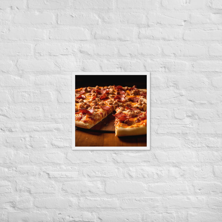 Meat Lovers Pizza Framed poster 🤤 from Yumify.AI