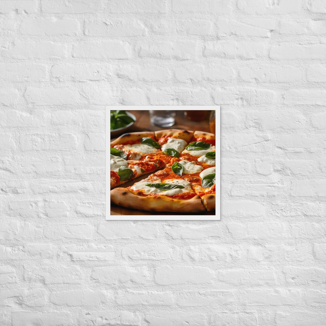 Margherita with Buffalo Mozzarella Pizza Framed poster 🤤 from Yumify.AI