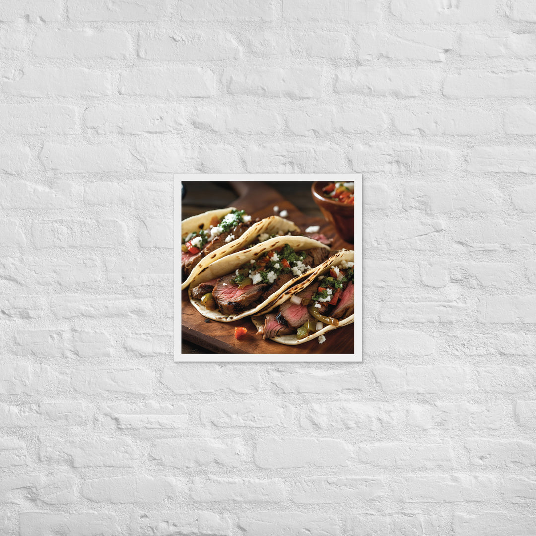 Carne Asada Tacos Framed poster 🤤 from Yumify.AI